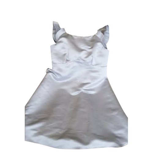 Pre-owned Emporio Armani Silk Mini Dress In Silver