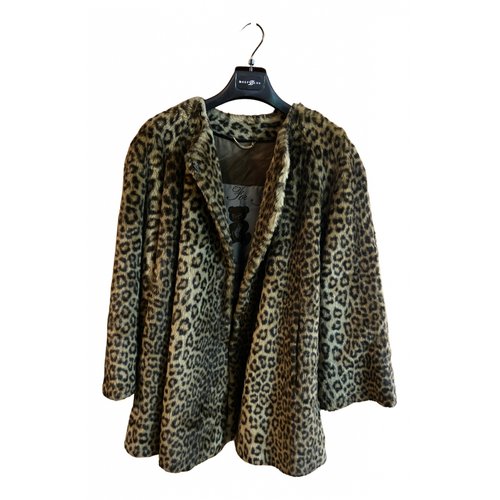 Pre-owned Moschino Faux Fur Coat In Beige