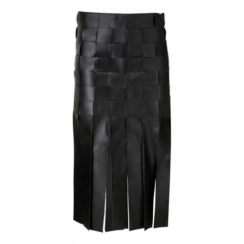 Pre-owned Dodo Bar Or Leather Skirt In Black