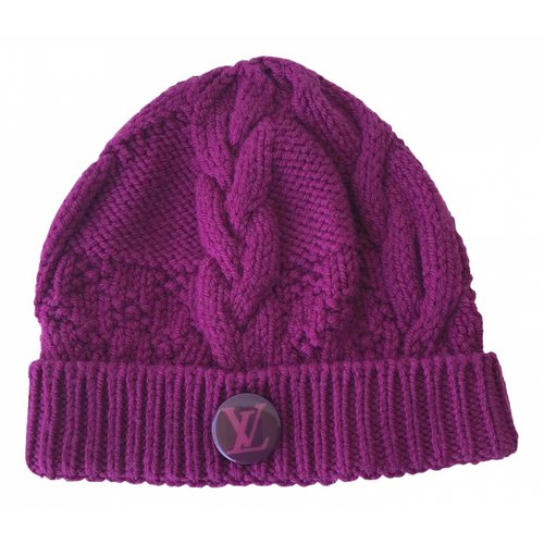 Pre-owned Louis Vuitton Wool Beanie In Pink