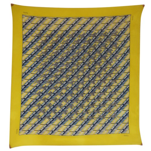 Pre-owned Gucci Silk Handkerchief In Yellow