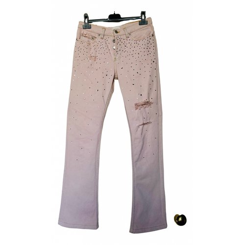 Pre-owned Pinko Straight Jeans In Pink