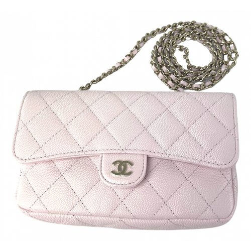 Pre-owned Chanel Wallet On Chain Timeless/classique Leather Crossbody Bag In Pink