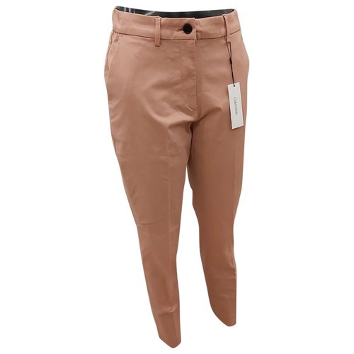 Pre-owned Calvin Klein Straight Pants In Pink
