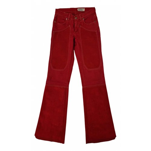 Pre-owned Jeckerson Straight Pants In Red