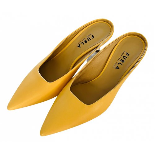 Pre-owned Furla Leather Heels In Yellow