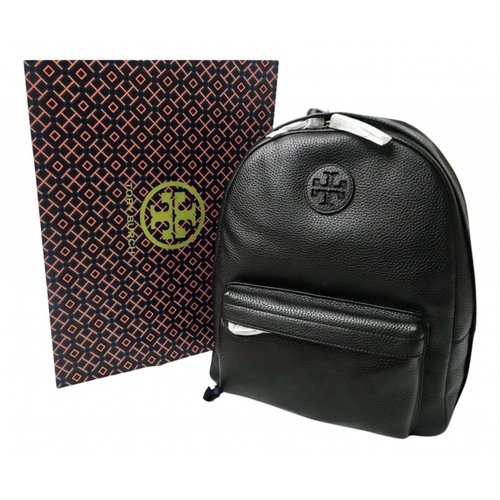 Pre-owned Tory Burch Leather Backpack In Black