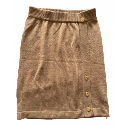 Pre-owned Chanel Cashmere Mini Skirt In Brown