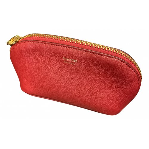 Pre-owned Tom Ford Leather Travel Bag In Red