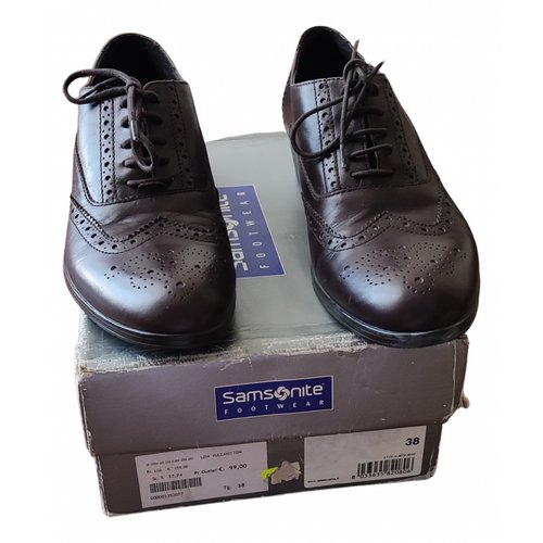 Pre-owned Samsonite Leather Lace Ups In Brown