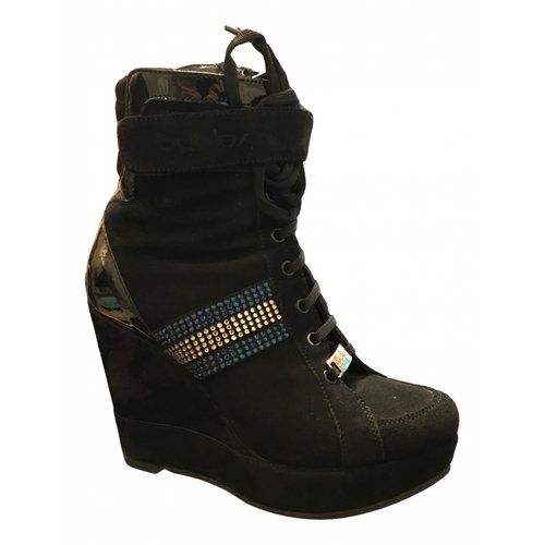 Pre-owned Byblos Leather Ankle Boots In Black