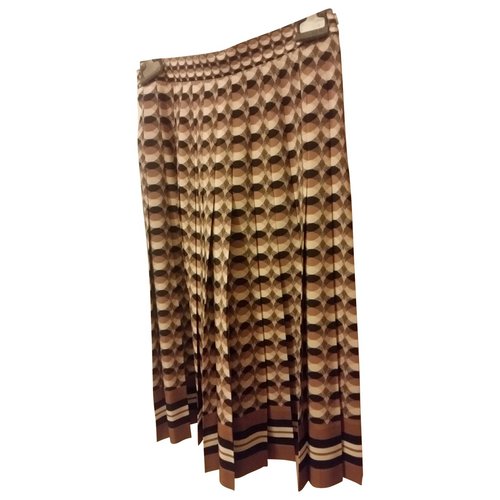 Pre-owned Space Style Concept Silk Skirt In Brown