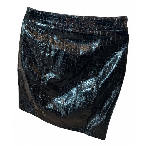 Pre-owned Ivyrevel Leather Mini Skirt In Black