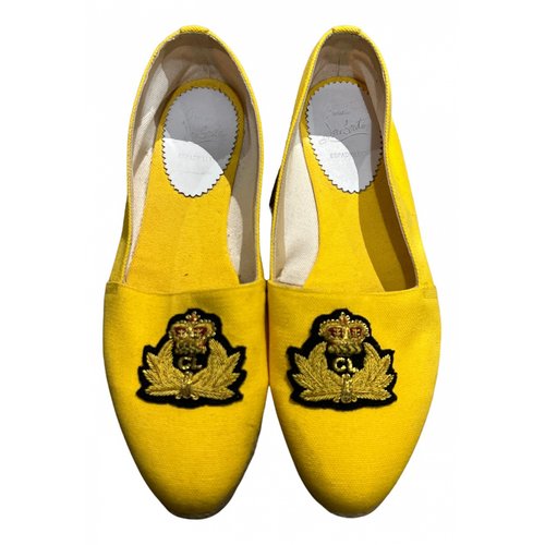 Pre-owned Christian Louboutin Cloth Espadrilles In Yellow