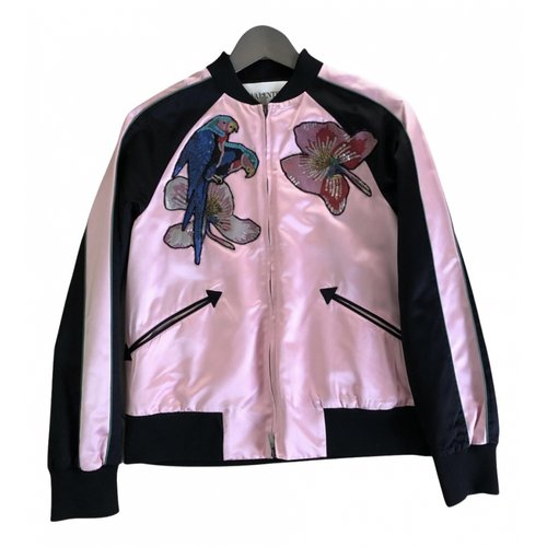 Pre-owned Valentino Silk Biker Jacket In Pink
