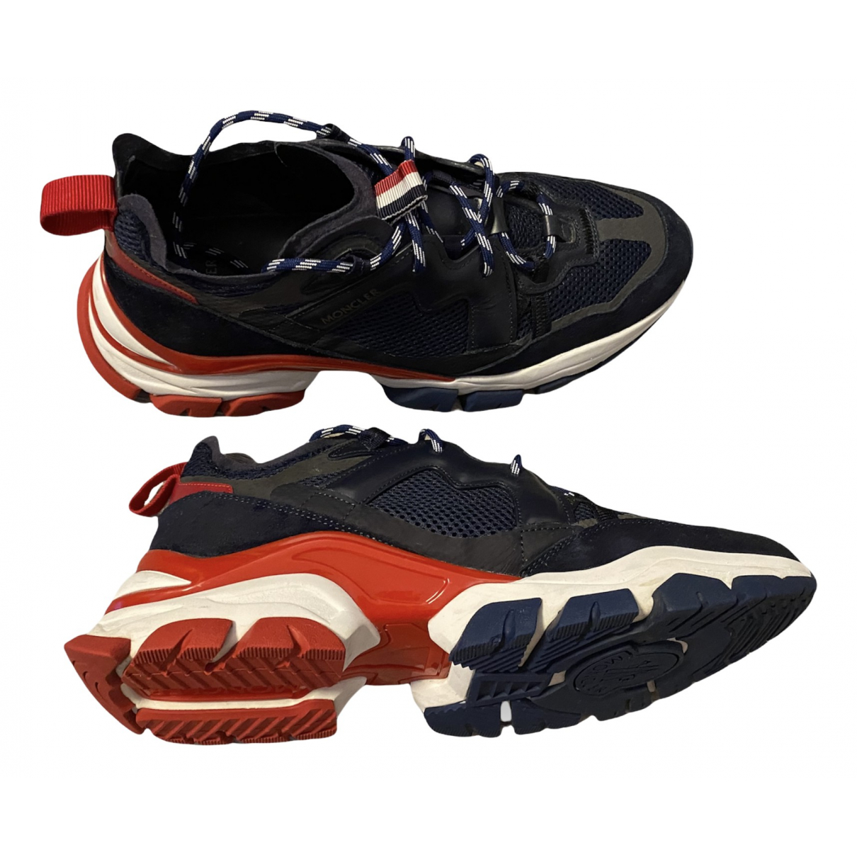 Pre-owned Moncler Low Trainers In Blue 