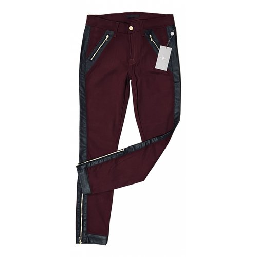 Pre-owned 7 For All Mankind Slim Jeans In Burgundy