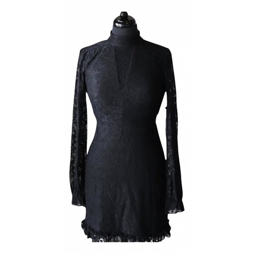 Pre-owned Laundry By Shelli Segal Lace Mini Dress In Black