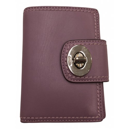 Pre-owned Coach Leather Wallet In Purple