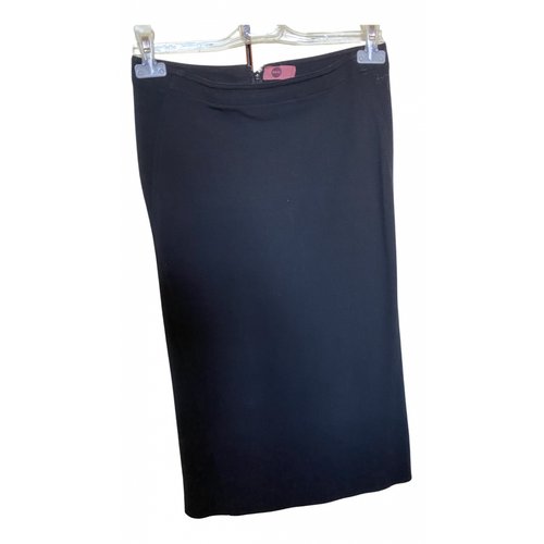 Pre-owned Kiltie Maxi Skirt In Black