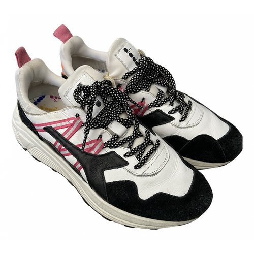Pre-owned Diadora Leather Trainers In Multicolour