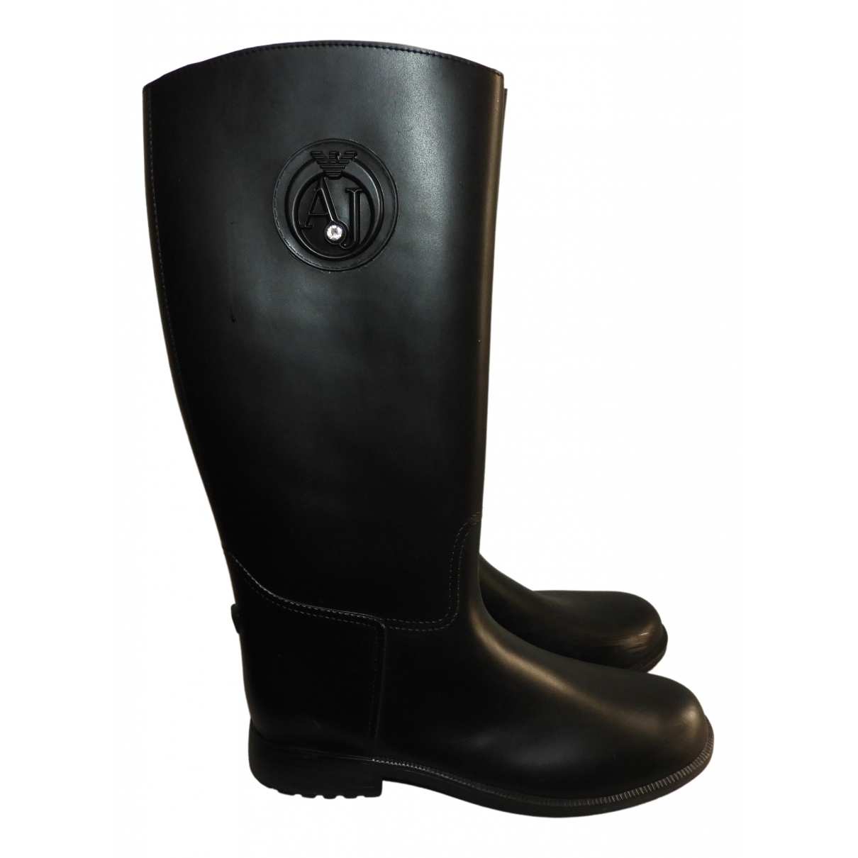 Pre-owned Armani Jeans Riding Boots In 