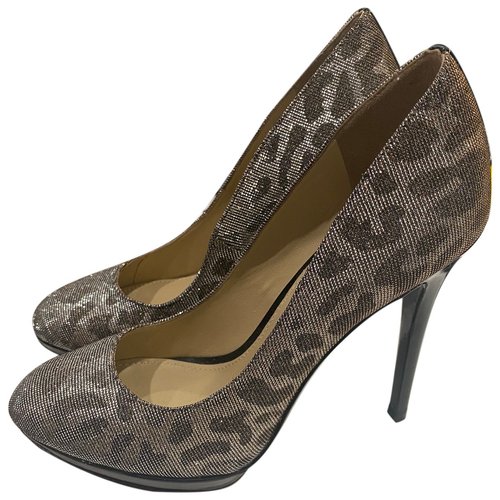Pre-owned Brian Atwood Glitter Heels In Brown