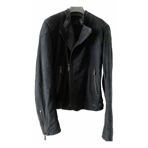 Pre-owned Scotch & Soda Leather Jacket In Anthracite