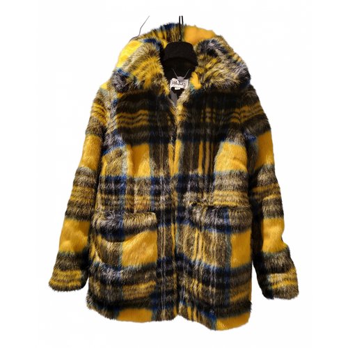 Pre-owned Jakke Faux Fur Coat In Multicolour