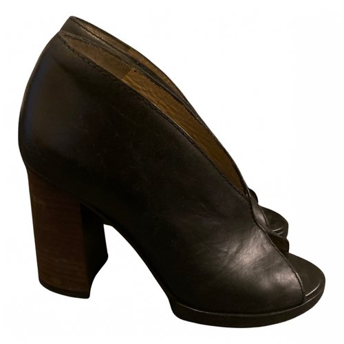 Pre-owned By Malene Birger Leather Heels In Black