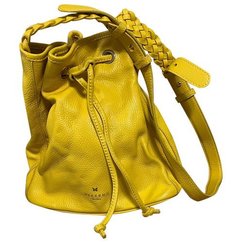 Pre-owned Max Mara Leather Crossbody Bag In Yellow