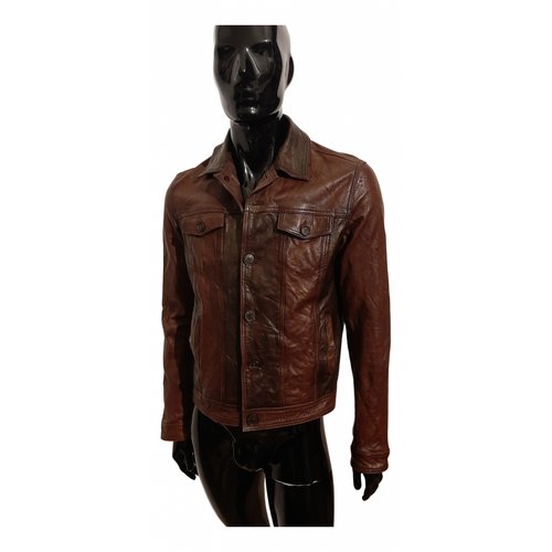 Pre-owned Rifle Leather Jacket In Brown