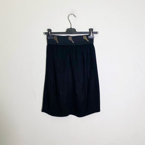 Pre-owned Moschino Wool Mini Skirt In Black