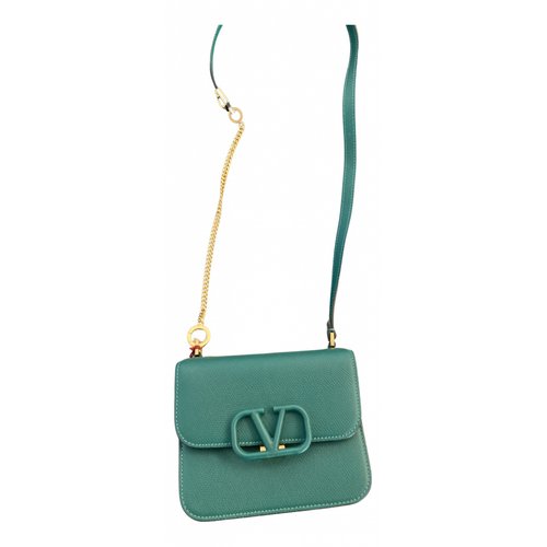 Pre-owned Valentino Garavani Vsling Leather Handbag In Green