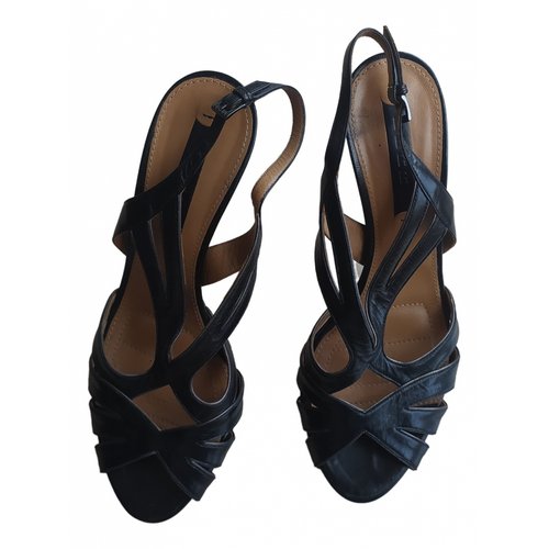 Pre-owned Lerre Leather Sandals In Black