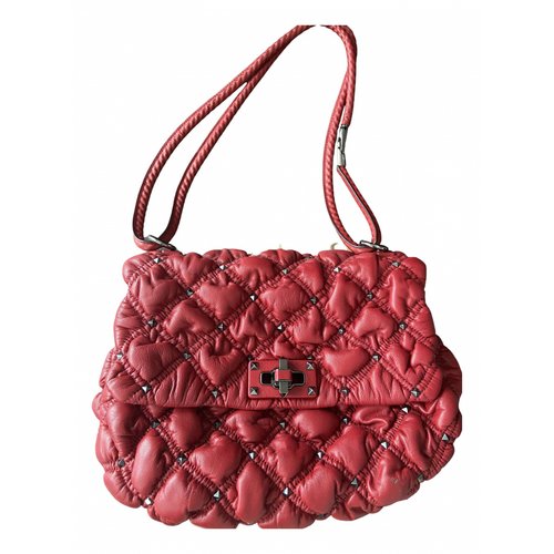 Pre-owned Valentino Garavani Leather Handbag In Red