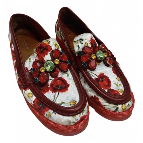 Pre-owned Dolce & Gabbana Cloth Flats In Red