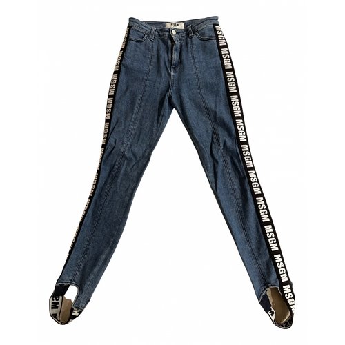 Pre-owned Msgm Slim Jeans In Blue