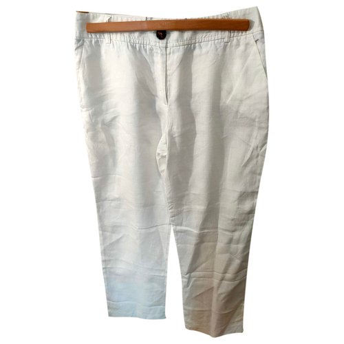 Pre-owned Gerard Darel Linen Large Pants In White