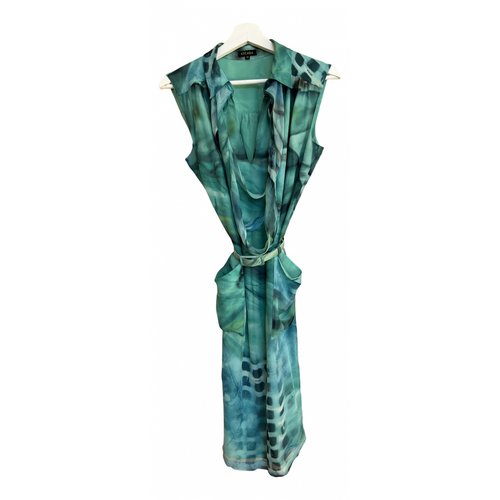 Pre-owned Escada Silk Mid-length Dress In Green