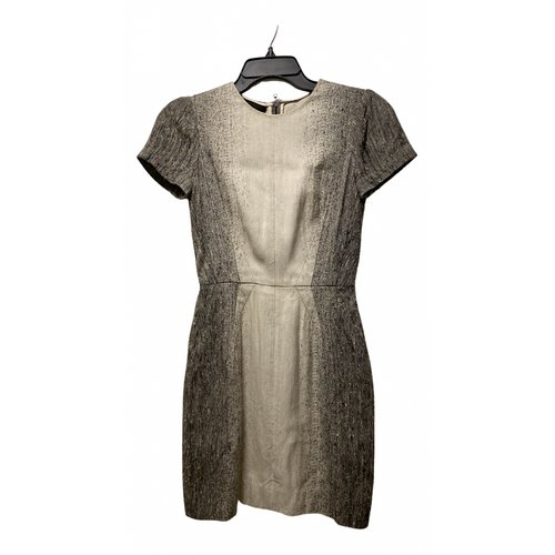 Pre-owned Narciso Rodriguez Wool Mini Dress In Grey