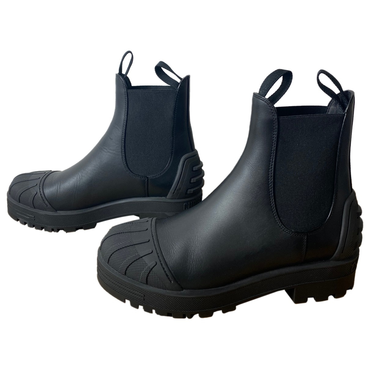 Pre-owned Dior Iron Leather Ankle Boots 