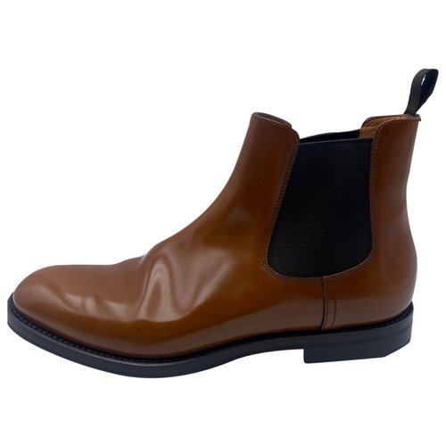 Pre-owned Church's Leather Ankle Boots In Camel