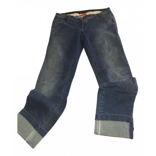 Pre-owned Manila Grace Straight Pants In Blue