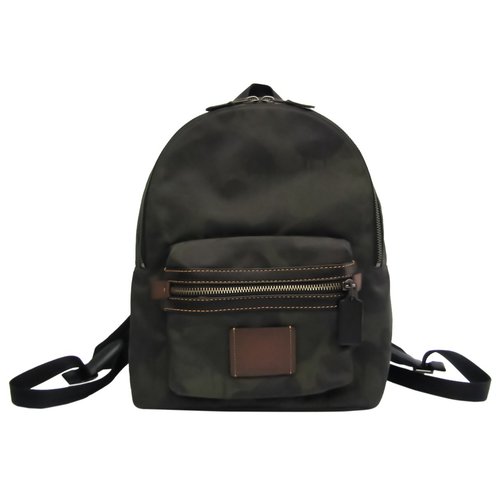 Pre-owned Coach Cloth Backpack In Black