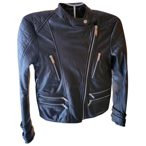 Pre-owned Zara Leather Biker Jacket In Black | ModeSens