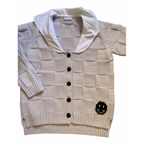 Pre-owned Ganni Cardigan In White