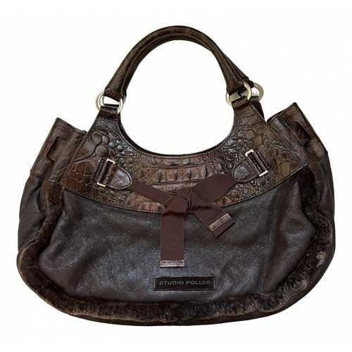 Pre-owned Pollini Leather Handbag In Brown