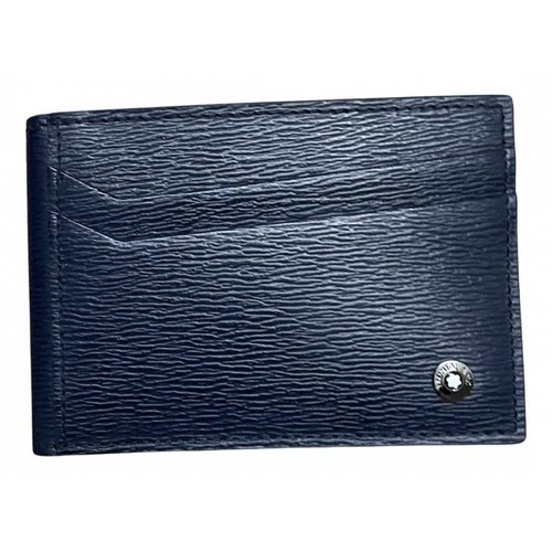 Pre-owned Montblanc Leather Wallet In Navy | ModeSens 