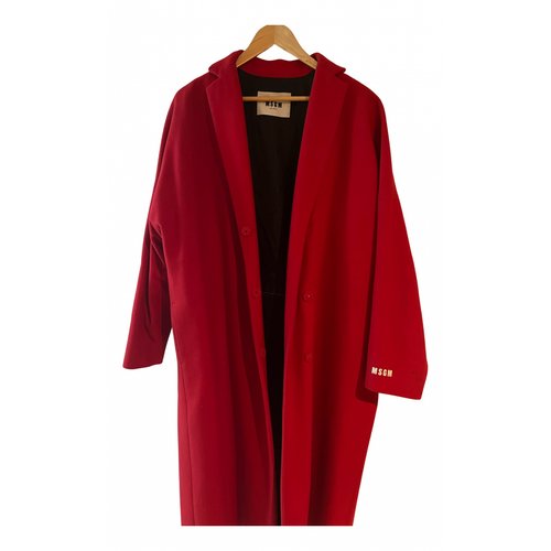 Pre-owned Msgm Wool Coat In Red